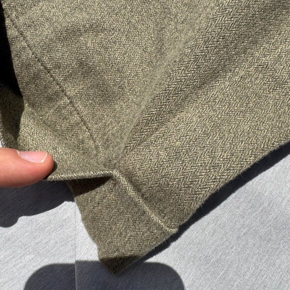 Vintage Y2K Structure Pants Men 36X34 Green Twill Loose Baggy Pleated Cuffed - Picture 6 of 8